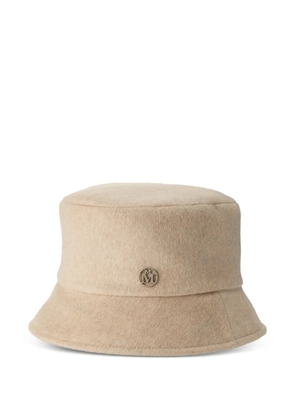 Maison Michel logo-plaque hat - Neutrals