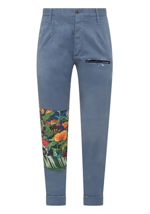 Maurizio Massimino floral print-patch jeans - Blue
