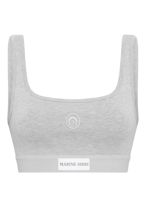 Marine Serre Moon-embroidered sports bra - Grey