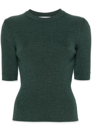 Thom Browne contrasting-trim ribbed jumper - Green