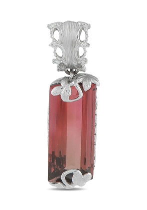 LB Exclusive platinum diamond and tourmaline pendant - Silver