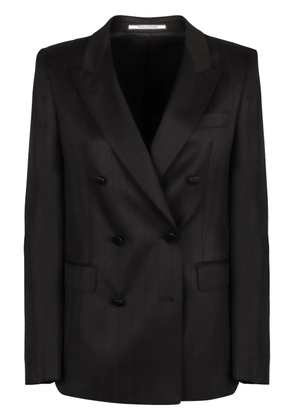 Tagliatore striped double breasted blazer - Black