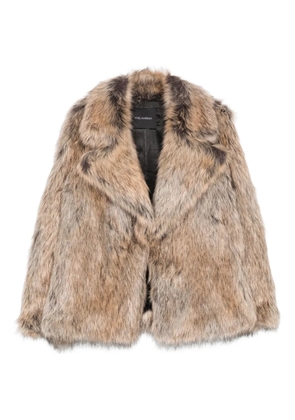 THELAURENT faux-fur notched-collar jacket - Neutrals