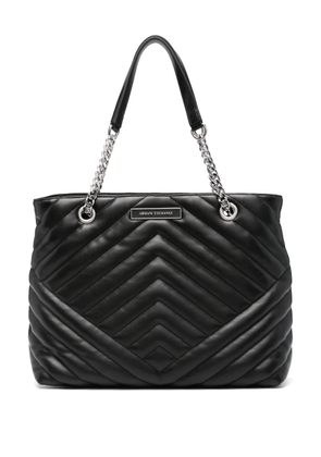 Armani Exchange matelassé-effect tote bag - Black