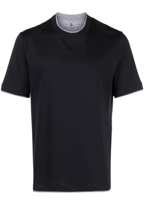 Brunello Cucinelli layered-effect cotton T-shirt - Blue
