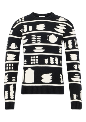JW Anderson tableware-pattern crew-neck sweater - Black