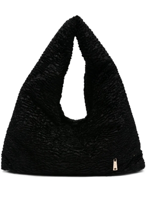 la milanesa textured triangular tote bag - Black