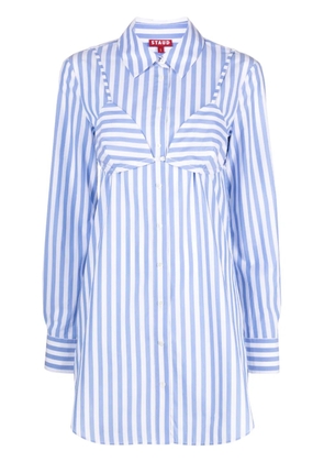 STAUD Alita striped poplin shirtdress - Blue