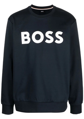 BOSS logo-print cotton sweatshirt - Blue