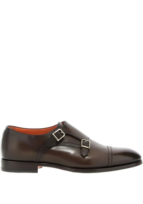 Santoni Axel leather monk shoes - Brown
