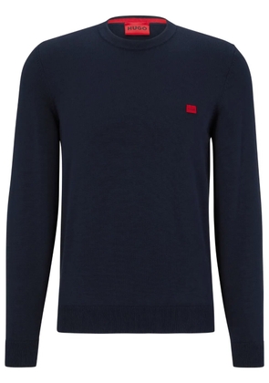 HUGO San Cassius logo-patch jumper - Blue