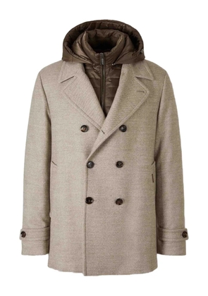 Moorer hooded button jacket - Neutrals