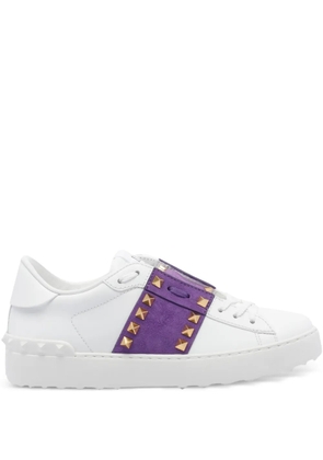 Valentino Garavani Rockstud Untitled suede-panel sneakers - White