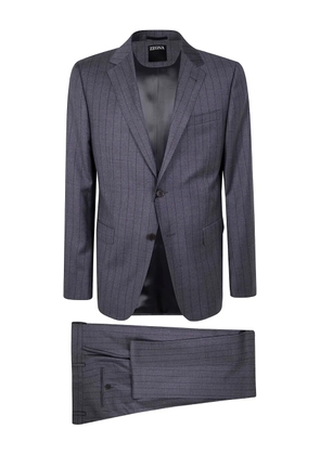 Zegna pinstripe single-breasted wool suit - Grey