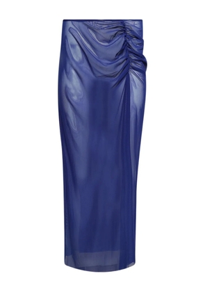Bond-eye Claudia mesh draped maxi skirt - Blue