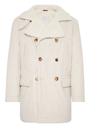 Brunello Cucinelli double-breasted wool coat - Neutrals