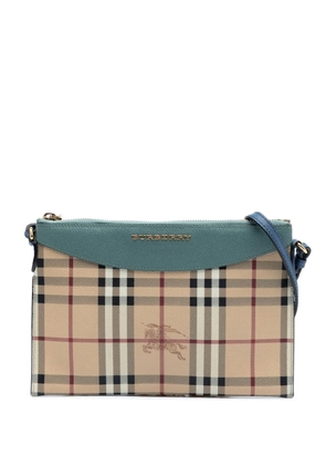 Burberry Pre-Owned 2000-2017 Haymarket Check Canvas Peyton crossbody bag - Brown