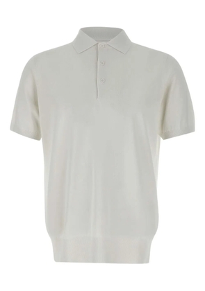 Kangra ribbed-edge short-sleeve polo shirt - White
