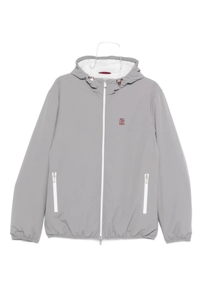 Brunello Cucinelli hooded zip-front jacket - Grey