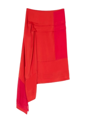 LEMAIRE pleated asymmetric skirt - Red