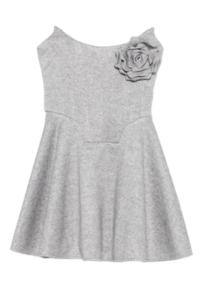 Giuseppe Di Morabito rose-embellished flared dress - Grey
