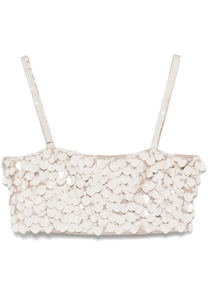 P.A.R.O.S.H. paillette-embellished top - Neutrals