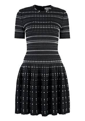 Alexander McQueen contrast-thread knitted minidress - Black