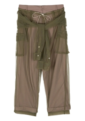 ACT Nº1 straight-leg tulle trousers - Brown