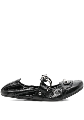 Balenciaga leather ballerina shoes - Black