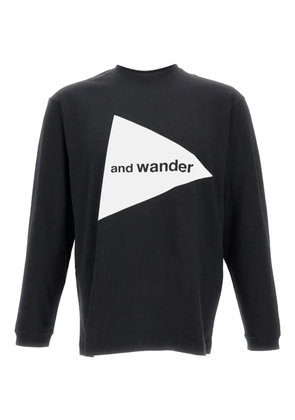 and Wander logo-print long-sleeve T-shirt - Black