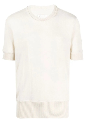 Maison Margiela ripped-edge knitted T-shirt - Neutrals