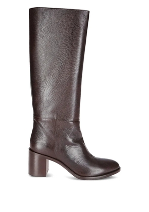 P.A.R.O.S.H. leather block-heel boots - Brown
