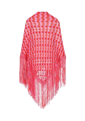 Giada Benincasa stripe-pattern fringed-hem crochet scarf - Pink