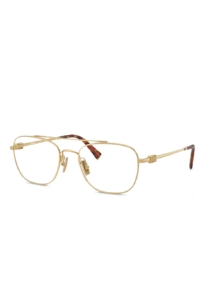 Miu Miu Eyewear double-bridge rectangle glasses - Gold
