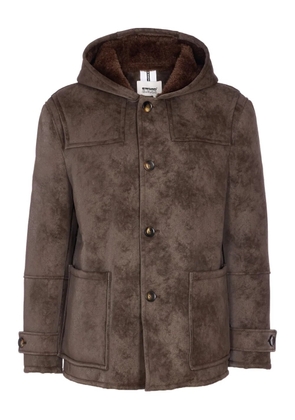Sword faux-shearling hooded jacket - Brown