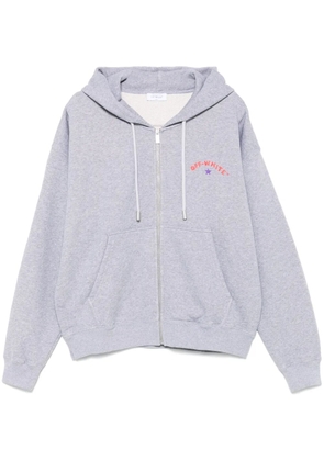 Off-White logo-print hoodie - Grey