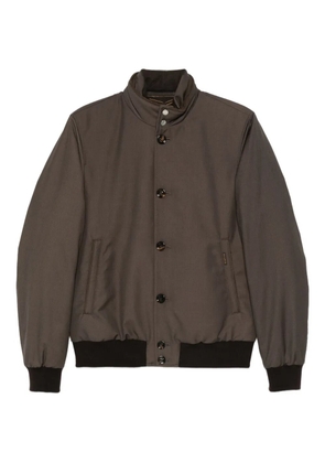 Moorer button-fastening ribbed-hem jacket - Brown