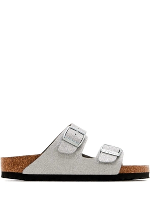 Birkenstock glitter double-buckle flat sandals - Silver