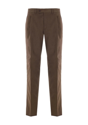 Caruso pleated corduroy trousers - Brown