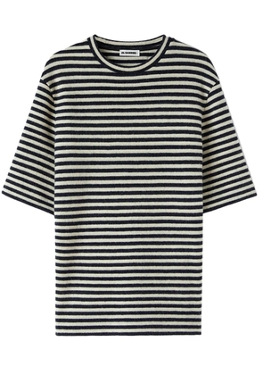 Jil Sander stripe-pattern round-neck T-shirt - Black