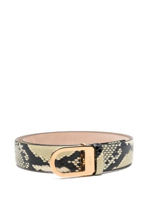 KHAITE snakeskin-effect buckled belt - Neutrals