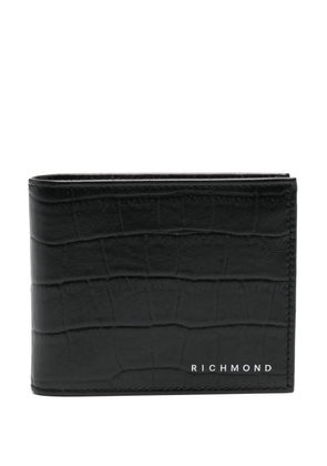 John Richmond logo-print leather wallet - Black