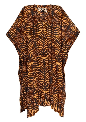 Ulla Johnson tiger-print cotton-blend dress - Orange