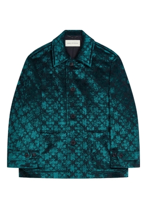DRIES VAN NOTEN jacquard single-breasted blazer - Blue