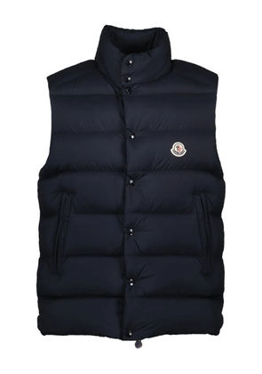 Moncler quilted logo-plaque sleeveless gilet - Blue