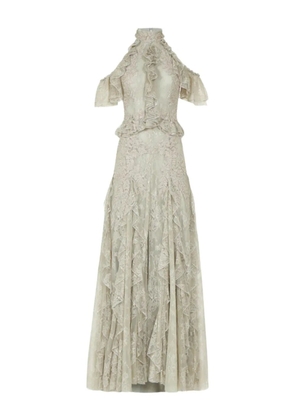 Costarellos Rhodine lace ruffle maxi dress - Green