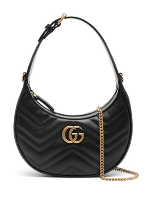 Gucci mini GG Marmont half-moon shoulder bag - Black