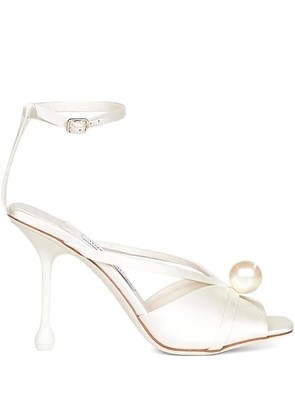 Jimmy Choo 95mm Siva pearl-embellished sandals - White