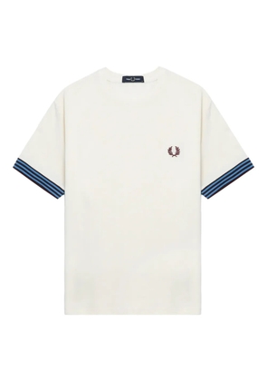 Fred Perry logo-embroidered cotton T-shirt - White