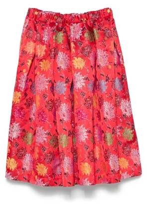 Comme Des Garçons floral-jacquard midi skirt - Red